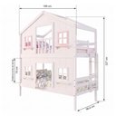 Ver imagem 4 de Beliche Infantil Casinha Dos Sonhos com Fechamento Inferior Branco em Madeira Maciça Branco | Rosa
