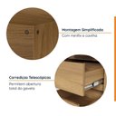 Ver imagem 6 de Escrivaninha Mesa Escritório com Gaveteiro com Rodízio e Prateleiras Ficus 135cm CabeCasa MadeiraOriginals Rovere Marrom