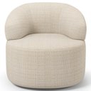 Ver imagem 3 de Poltrona Giratória Orgânica para Sala de Estar Living Helena L02 Linho Palha - Lyam Decor