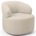 Ver imagem 1 de Poltrona Giratória Orgânica para Sala de Estar Living Helena L02 Linho Palha - Lyam Decor