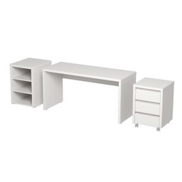 Mesa de Escritório 200cm com Gaveteiro com Rodízio e Prateleiras Ficus Cabecasa Madeiramadeira - 7