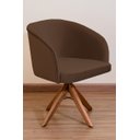 Ver imagem 1 de Poltrona Decorativa Redonda Pé Giratório de Madeira Cor:marrom