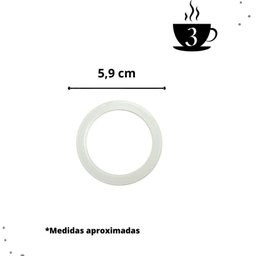 Kit Reparo Cafeteira Italiana 3 Xícaras Funil Filtro Borracha - 2