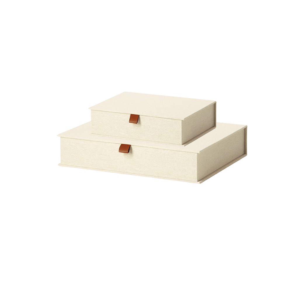 Kit Caixa Decorativa em Linho Creme