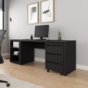 Ver imagem 1 de Escrivaninha Mesa Escritório 150cm com Gaveteiro com Rodízio e Prateleiras Ficus CabeCasa MadeiraOriginals