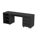 Ver mais imagens de Escrivaninha Mesa Escritório 150cm com Gaveteiro com Rodízio e Prateleiras Ficus CabeCasa MadeiraOriginals