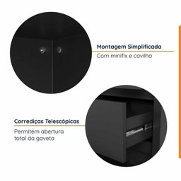 Mesa de Escritório 200cm com Gaveteiro com Rodízio e Prateleiras Ficus Cabecasa Madeiramadeira - 6