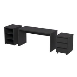 Mesa de Escritório 200cm com Gaveteiro com Rodízio e Prateleiras Ficus Cabecasa Madeiramadeira - 7