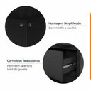 Ver imagem 6 de Escrivaninha Mesa Escritório com Gaveteiro com Rodízio e Prateleiras Ficus 200cm CabeCasa MadeiraOriginals Preto