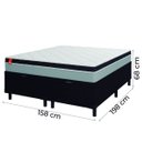 Ver imagem 3 de Cama Box Baú Casal Queen Colchão Molas Ensacadas Real 158x198x68cm Cinza/preto - Suporta até