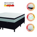 Ver imagem 6 de Cama Box Baú Casal Queen Colchão Molas Ensacadas Real 158x198x68cm Cinza/preto - Suporta até