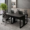 Ver imagem 1 de Plataforma de Trabalho 4 Lugares 1,80m X 1,20m Pé Metal F5 Cor:preto