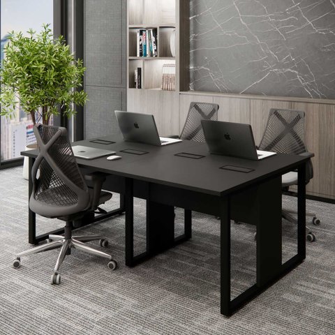 Plataforma de Trabalho 4 Lugares 1,80m X 1,20m Pé Metal F5 Cor:preto