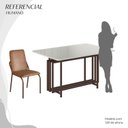Ver imagem 5 de Conjunto Sala de Jantar Mesa 120x90cm Base Pérola Tampo MDF com Vidro Malibu Marrom