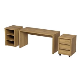 Mesa de Escritório 200cm com Gaveteiro com Rodízio e Prateleiras Ficus Cabecasa Madeiramadeira - 7