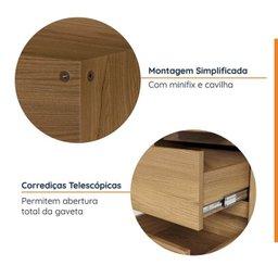 Mesa de Escritório 200cm com Gaveteiro com Rodízio e Prateleiras Ficus Cabecasa Madeiramadeira - 6
