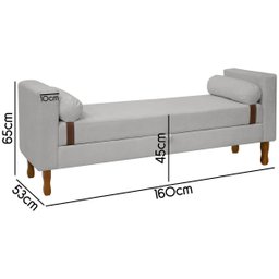 Recamier Sapateira Baú Pietro para Cama Queen Size 160cm Bouclê - Sofa Store:bouclê Cinza - 6