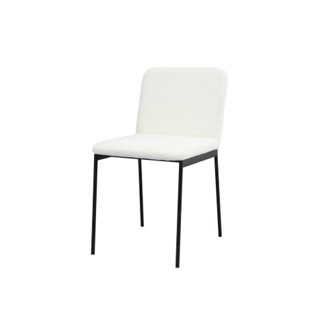Cadeira de Metal para Sala de Jantar Chloe Estofada Preto/Branco