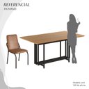 Ver imagem 5 de Conjunto Sala de Jantar Mesa 160x90cm Base Pérola Tampo MDF Malibu Preto/Marrom/Fosco/Cinamomo