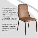 Ver imagem 7 de Conjunto Sala de Jantar Mesa 160x90cm Base Pérola Tampo MDF Malibu Preto/Marrom/Fosco/Cinamomo