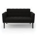 Ver imagem 3 de Sofá Namoradeira 2 Lugares Base de Madeira Preto Elisa Suede D03 - D’Rossi