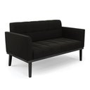 Ver imagem 1 de Sofá Namoradeira 2 Lugares Base de Madeira Preto Elisa Suede D03 - D’Rossi