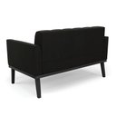 Ver imagem 5 de Sofá Namoradeira 2 Lugares Base de Madeira Preto Elisa Suede D03 - D’Rossi