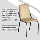 Ver imagem 7 de Conjunto Sala de Jantar Mesa 160x90cm Base Pérola Tampo MDF Malibu Preto/Creme/Cinamomo