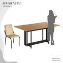 Ver imagem 5 de Conjunto Sala de Jantar Mesa 160x90cm Base Pérola Tampo MDF Malibu Preto/Creme/Cinamomo