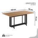 Ver imagem 3 de Conjunto Sala de Jantar Mesa 160x90cm Base Pérola Tampo MDF Malibu Preto/Creme/Cinamomo