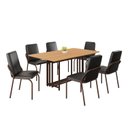 Ver imagem 2 de Conjunto Sala de Jantar Mesa 160x90cm Base Pérola Tampo Mdf Malibu