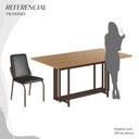 Ver imagem 5 de Conjunto Sala de Jantar Mesa 160x90cm Base Pérola Tampo MDF Malibu Marrom/Preto