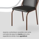 Ver imagem 6 de Conjunto Sala de Jantar Mesa 160x90cm Base Pérola Tampo MDF Malibu Marrom/Preto
