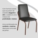 Ver imagem 7 de Conjunto Sala de Jantar Mesa 160x90cm Base Pérola Tampo MDF Malibu Marrom/Preto