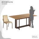 Ver imagem 5 de Conjunto Sala de Jantar Mesa 160x90cm Base Pérola Tampo MDF Malibu Marrom/Creme/Cinamomo