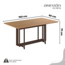 Ver imagem 3 de Conjunto Sala de Jantar Mesa 160x90cm Base Pérola Tampo MDF Malibu Marrom/Creme/Cinamomo