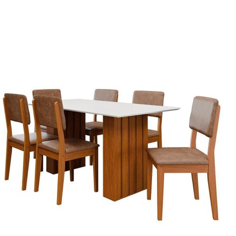 Kit Mesa Santiago com 6 Cadeiras Córdoba