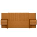 Ver mais imagens de Cabeceira de Madeira para Cama Box Casal Queen King com Mesas Laterais Andria A04 Cinamomo - Lyam de