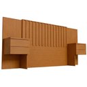 Ver imagem 1 de Cabeceira de Madeira para Cama Box Casal Queen King com Mesas Laterais Andria A04 Cinamomo - Lyam de