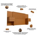 Ver imagem 4 de Cabeceira de Madeira para Cama Box Casal Queen King com Mesas Laterais Andria A04 Cinamomo - Lyam de