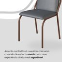 Ver imagem 6 de Conjunto Sala de Jantar Mesa 160x90cm Base Pérola Tampo Mdf Malibu