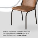 Ver imagem 6 de Conjunto Sala de Jantar Mesa 160x90cm Base Pérola Tampo MDF com Vidro Malibu Preto/Marrom