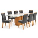 Ver imagem 2 de Conjunto Sala de Jantar 8 Lugares Retangular Tampo Vidro/MDF 200x90cm Mesa Diana e Cadeiras Carol