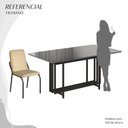 Ver imagem 5 de Conjunto Sala de Jantar Mesa 160x90cm Base Pérola Tampo MDF com Vidro Malibu Preto/Creme/Grafite