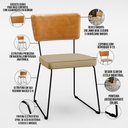 Ver imagem 6 de Mesa Capri 160cm Off White E 6 Cadeiras Allana B05 Couríssimo Whisky Linho Bege Escuro - Lyam