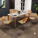 Ver imagem 2 de Mesa Capri 160cm Off White E 6 Cadeiras Allana B05 Couríssimo Whisky Linho Bege Escuro - Lyam
