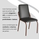 Ver imagem 7 de Conjunto Sala de Jantar Mesa 160x90cm Base Pérola Tampo MDF com Vidro Malibu Marrom/Preto/Grafite