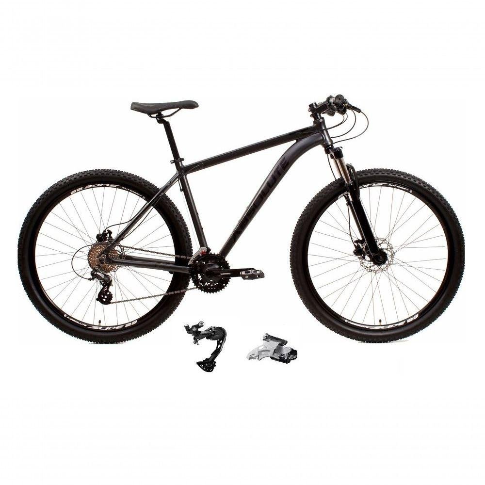 Bicicleta Aro 29 Absolute Nero 4 Câmbio Shimano Alívio e Altus 27v Freio Hidráulico Garfo Trava