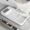 Ver imagem 2 de Cuba de Apoio Louça Retangular 80x42cm com Mesa Infinity Roca - Branco