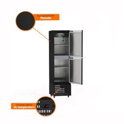 Mini Câmara 2 Portas Resfriados 335l Preto 0 a 7ºc Ar Forçado Motor Inferior Mcr2pp Refrimate - 4